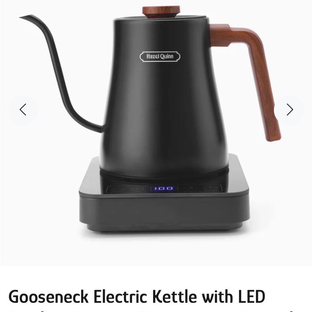 Black Gooseneck Kettle with LED Base